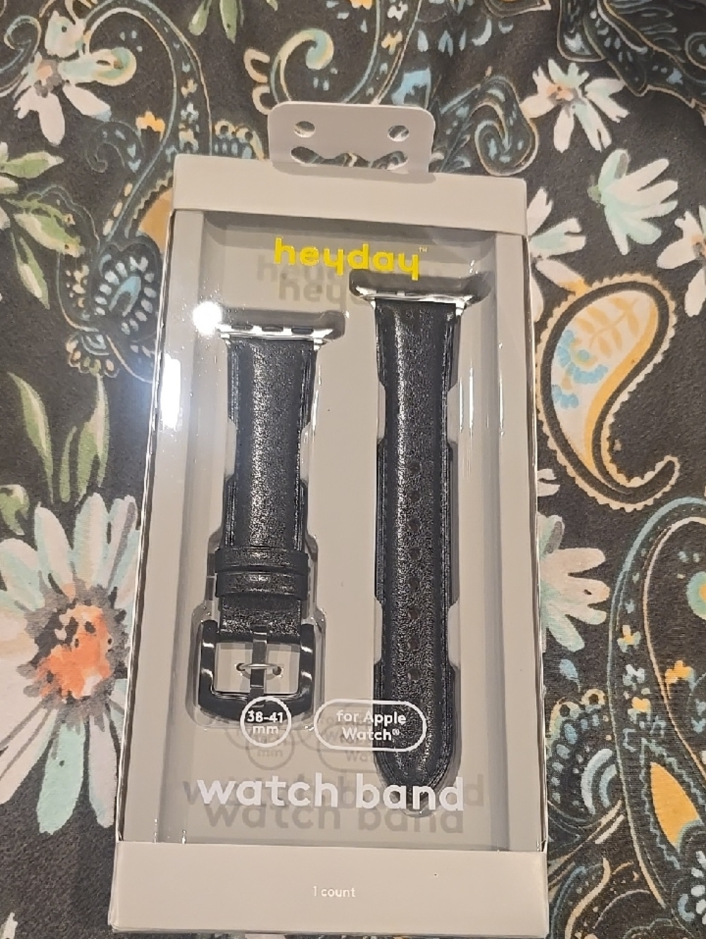 ❤️10/$40 New heyday Black Faux Leather Apple Watch Band (38-41mm)